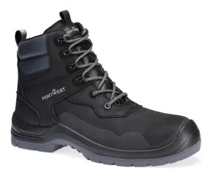 Portwest FV06 Composiet nubuck enkellaars S7L LG FO SR SC Zwart voorkant