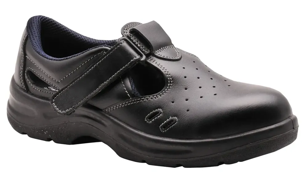Portwest FW01 Steelite Veiligheidssandaal S1 Zwart voorkant