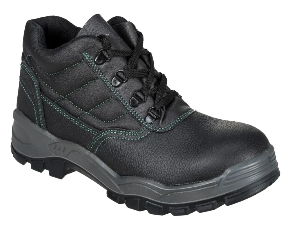 Portwest FW21 Steel Splitleren schoen S1 SR Zwart voorkant