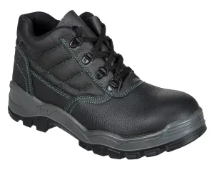 Portwest FW21 Steel Splitleren schoen S1 SR Zwart voorkant
