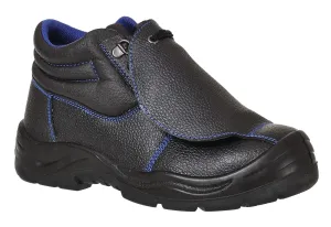 Portwest FW22 Stalen lederen metatarsal schoen S3 SR FO M HRO Zwart voorkant