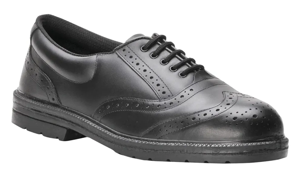Portwest FW46 Steelite Executive Brogue S1P Zwart voorkant