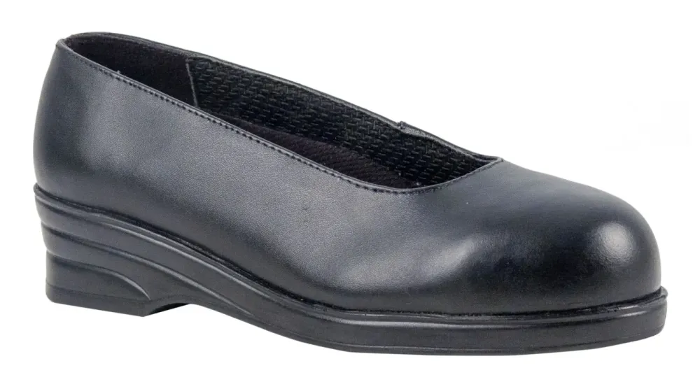 Portwest FW49 Steelite Dames 'Court' schoen S1 Zwart voorkant