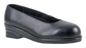 Portwest FW49 Steelite Dames 'Court' schoen S1 Zwart voorkant
