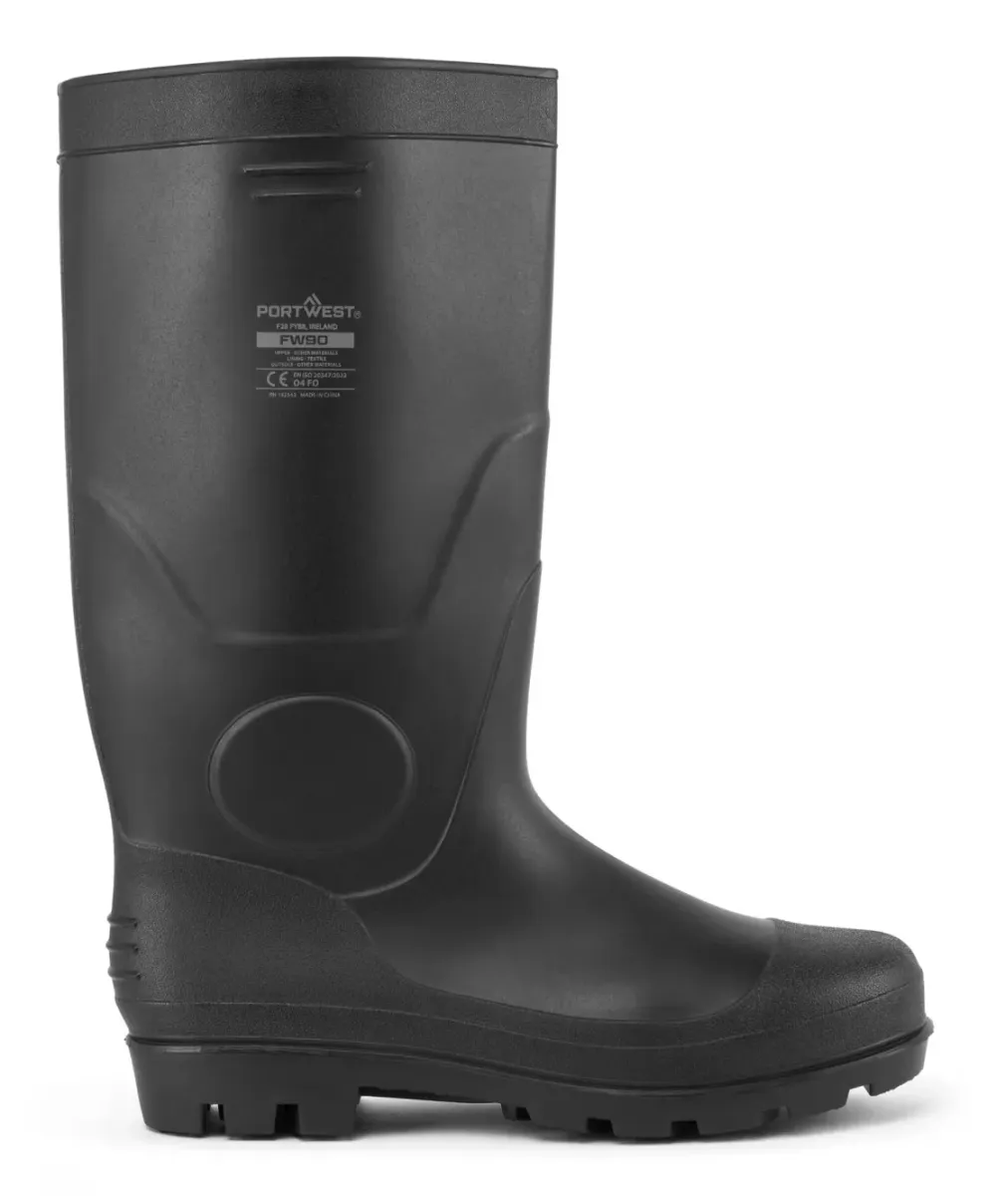 Portwest FW90 PVC laars 04 O4 Zwart voorkant