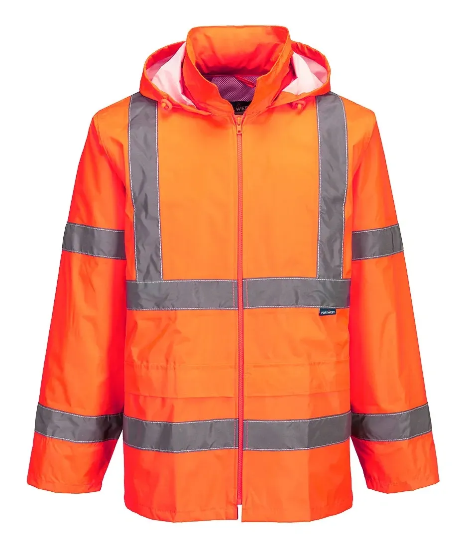Portwest H440 Hi-Vis Regenjas Oranje voorkant