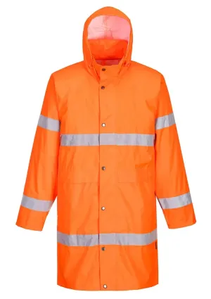 Portwest H442 Hi-Vis Regenjas 100cm Oranje voorkant