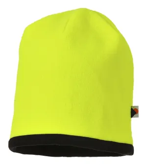 Portwest HA14 Hi-Vis Beanie pet tweezijdig Geel/zwart voorkant