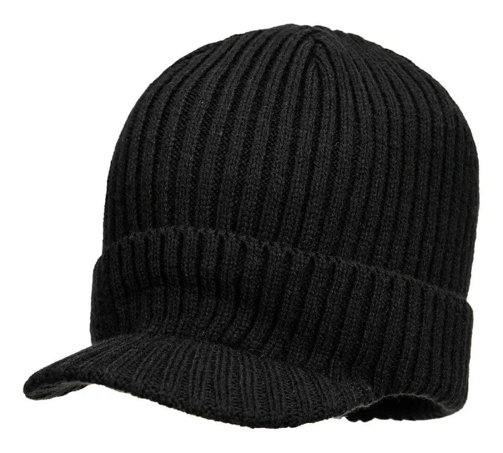 Portwest HA24 Beanie muts met klep Zwart voorkant