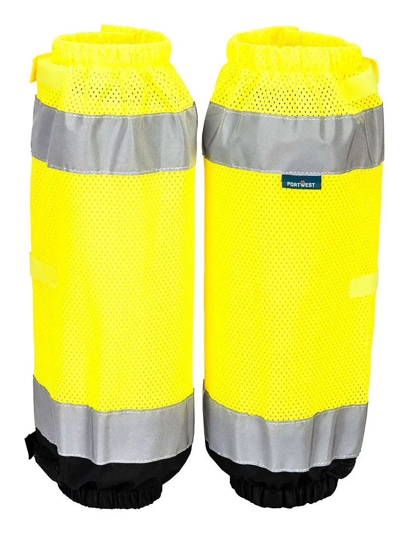 Portwest HV389 Hi-Vis contrast beenkappen Geel/zwart voorkant