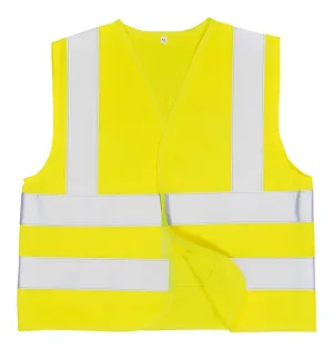 Portwest JN14 Hi-Vis Junior Band en brace vest Geel voorkant
