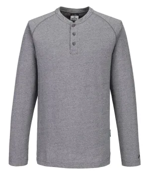 Portwest KA370 KA3 Henly T-shirt lange mouw Grijs voorkant