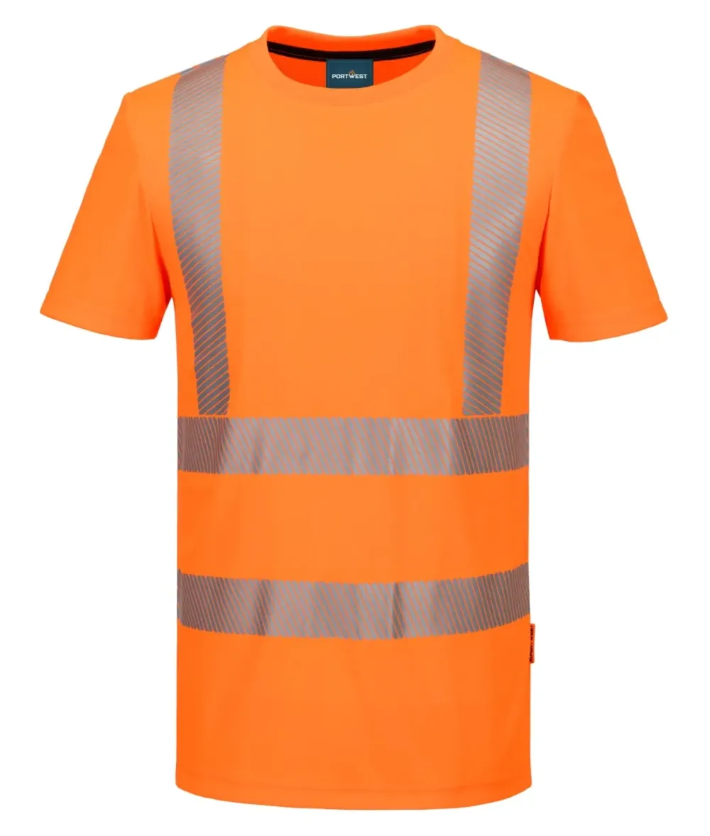 Portwest KX301 KX3 Hi-Vis T-Sport T-shirt K/M Oranje voorkant
