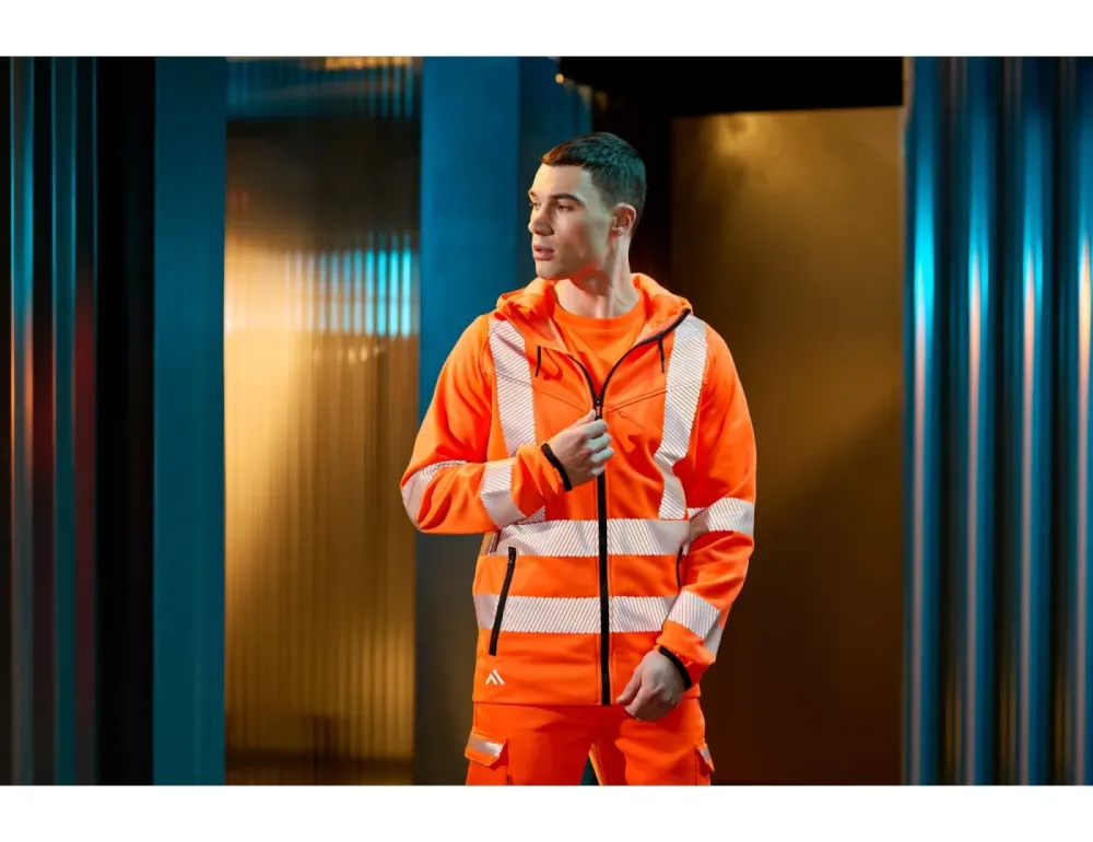 Portwest KX303 KX3 Sport Hi-Vis Hoodie met rits Oranje voorkant