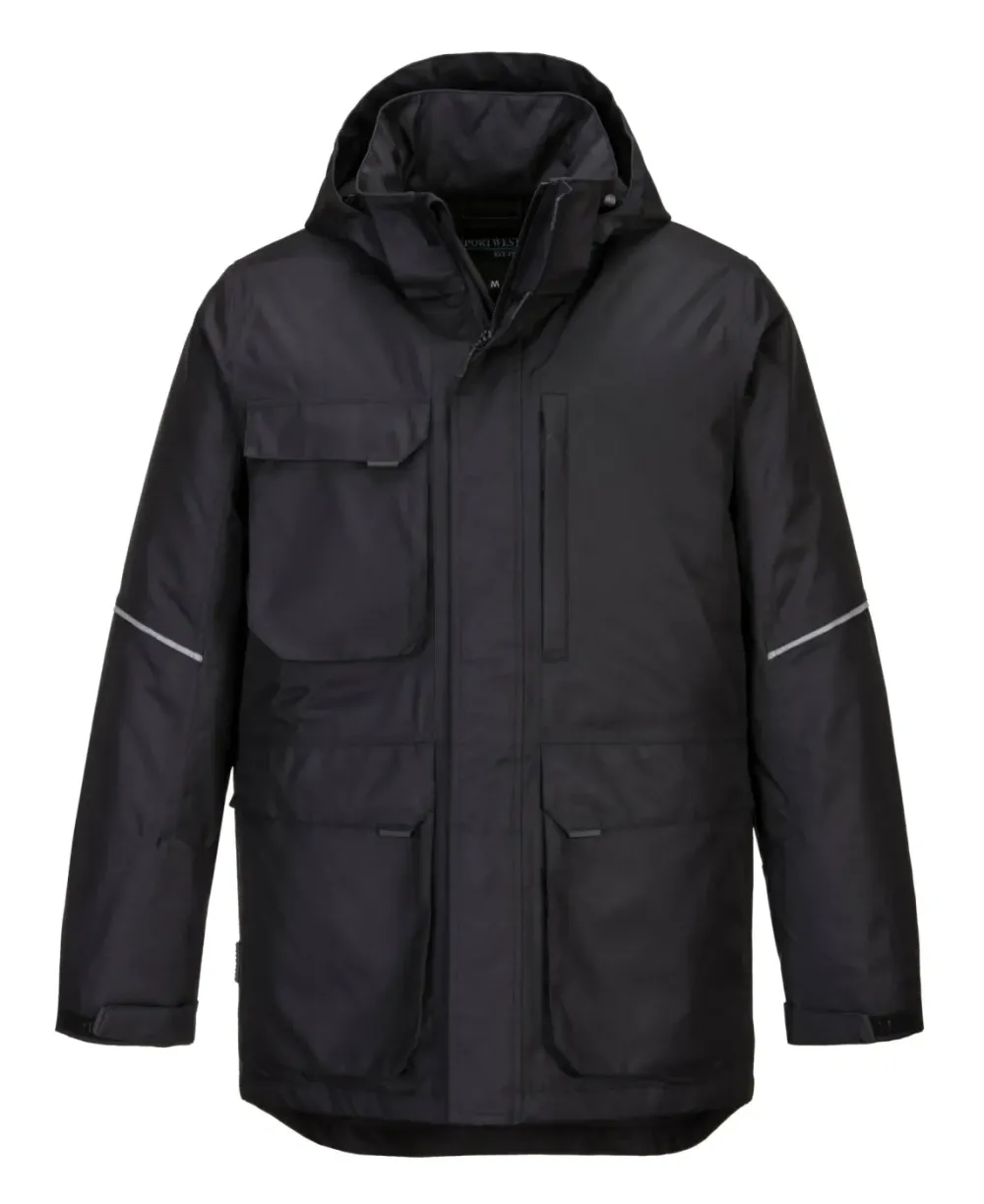 Portwest KX360 KX3 Parka Zwart voorkant