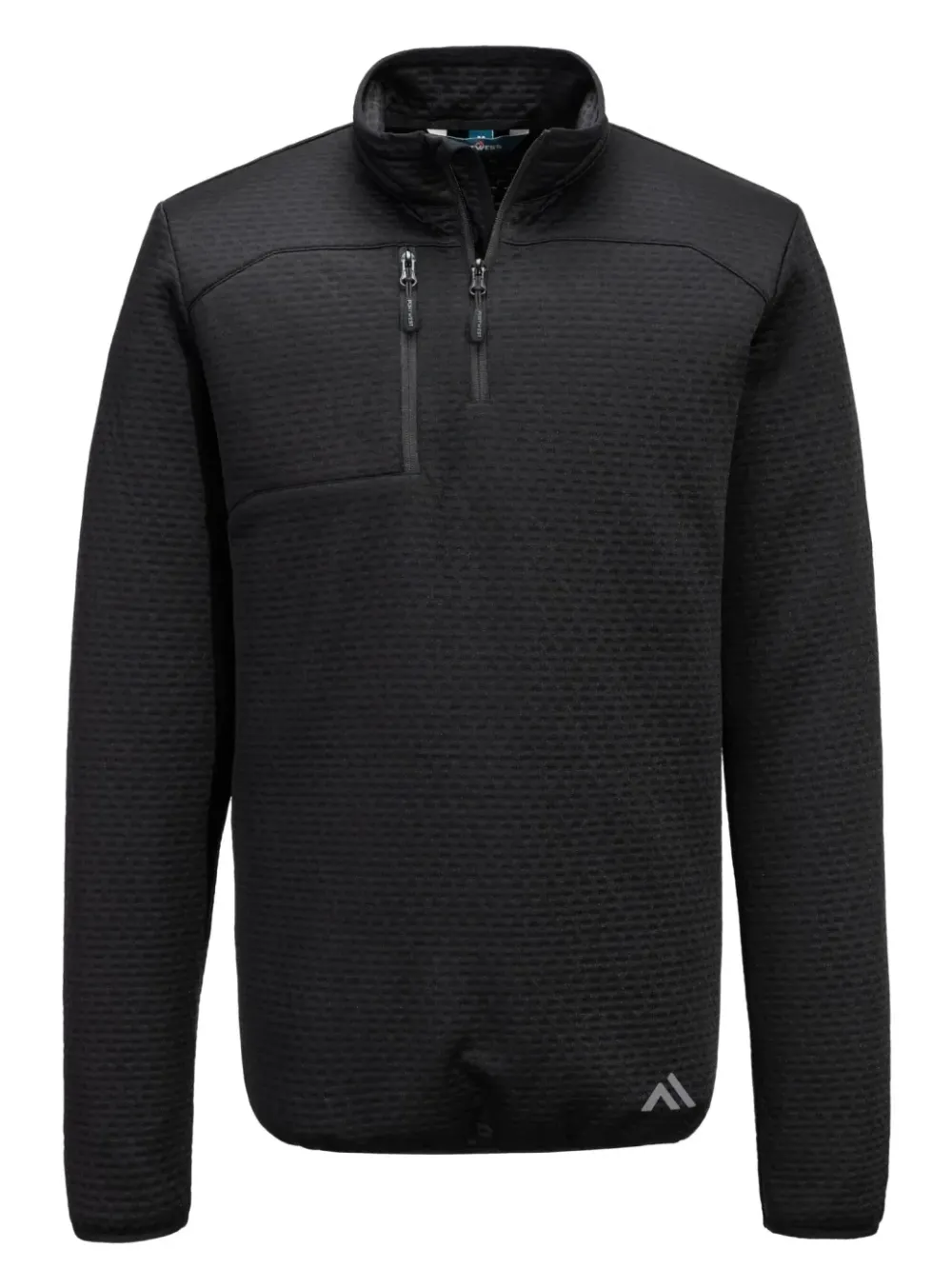 Portwest KX376 KX3 Sport Textured Sweatshirt met 1/4 rits Zwart voorkant