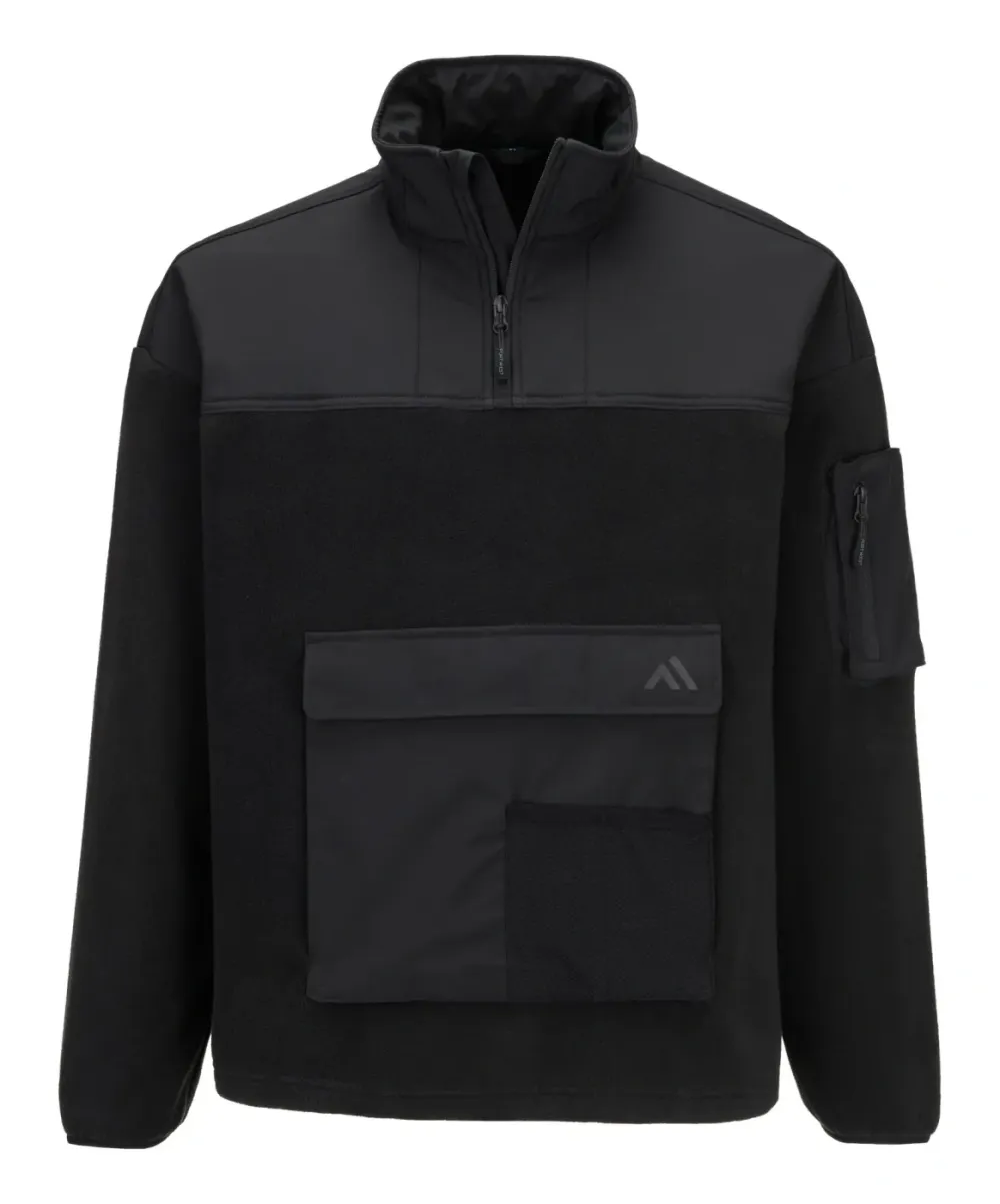 Portwest KX378 KX3 Fleece met 1/4 rits Zwart voorkant