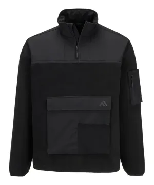 Portwest KX378 KX3 Fleece met 1/4 rits Zwart voorkant