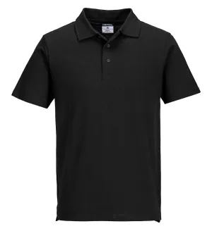 Portwest L210 Lichtgewicht Jersey Poloshirt (48 stuks per doos) Zwart voorkant