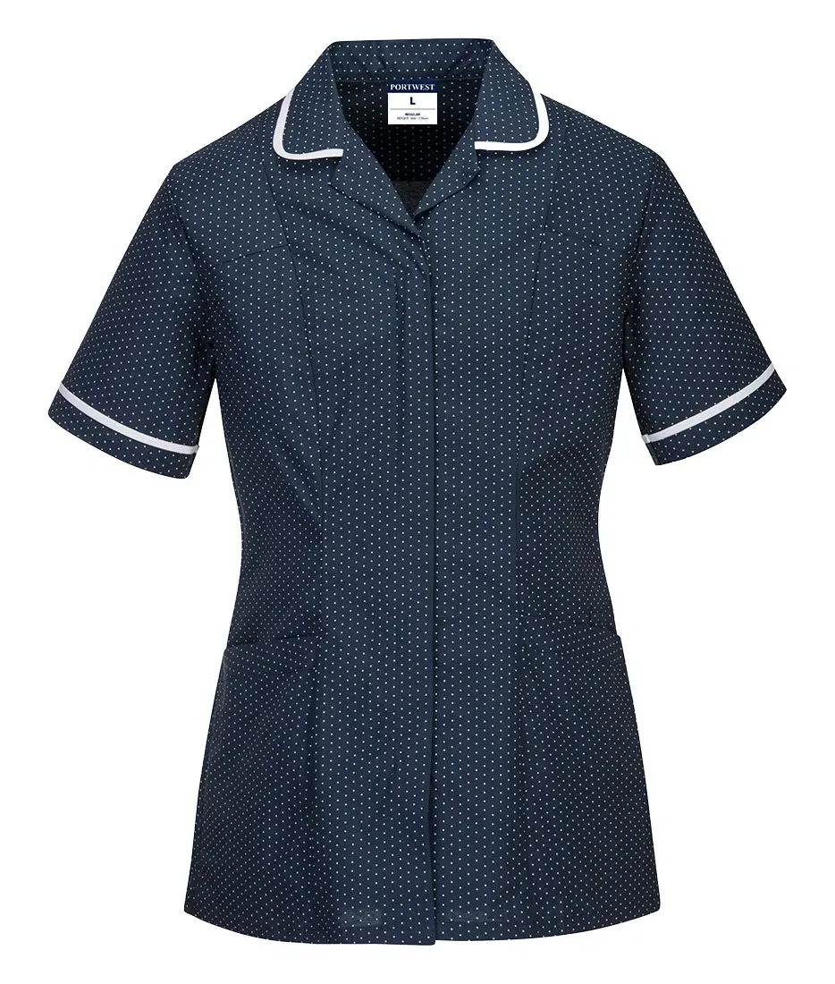 Portwest LW19 Stretch Klassieke Zorg Tuniek Marine voorkant