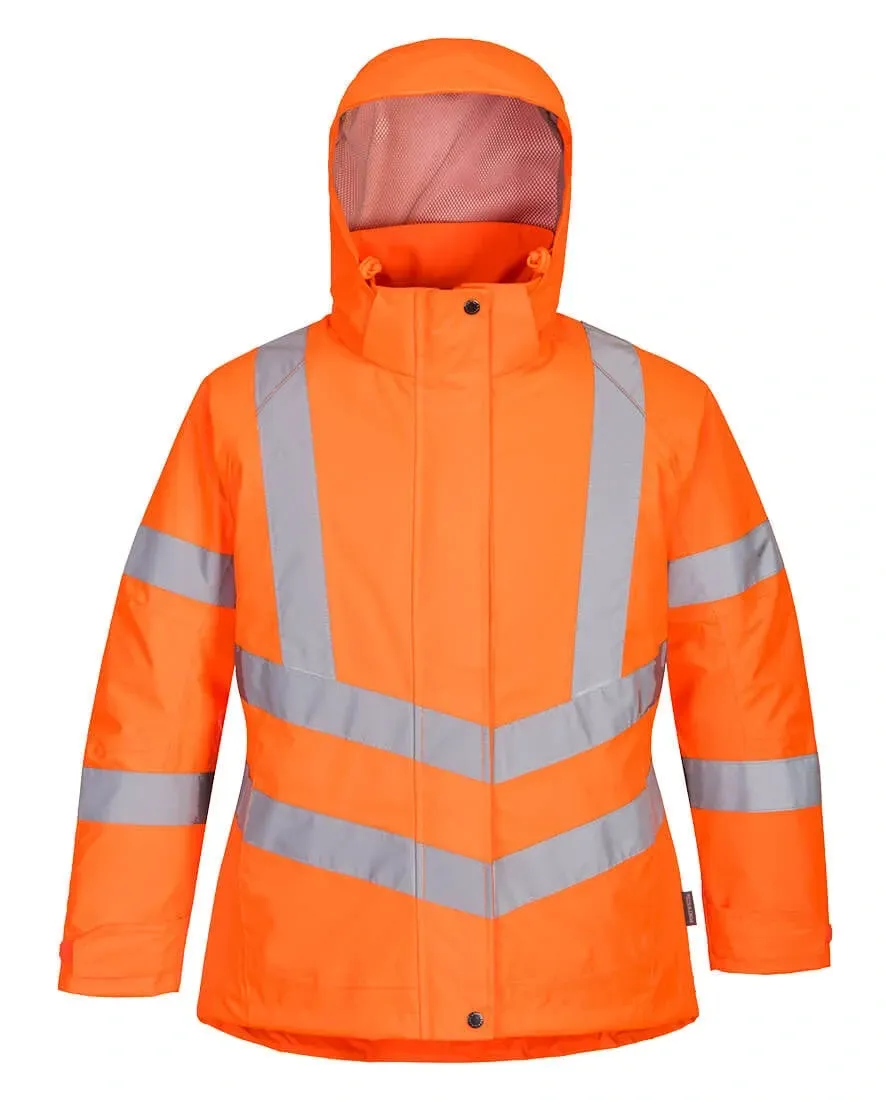 Portwest LW74 Dames Hi-Vis Winterjack Oranje voorkant