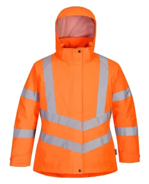 Portwest LW74 Dames Hi-Vis Winterjack Oranje voorkant