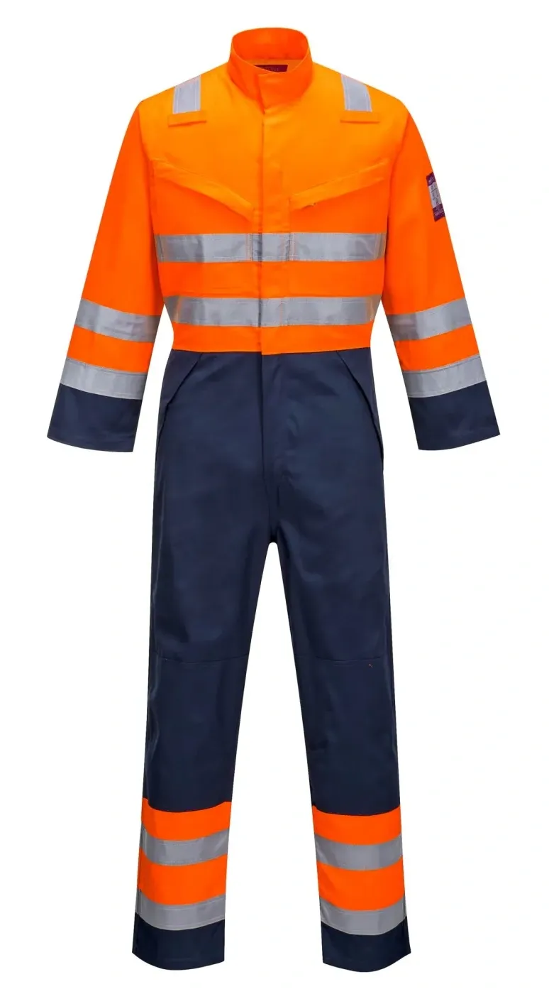 Portwest MV29 Modaflame RIS Marine/Oranje Overall Oranje/marine voorkant
