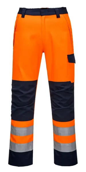 Portwest MV36 Modaflame RIS Oranje/Marine Broek Oranje/marine voorkant