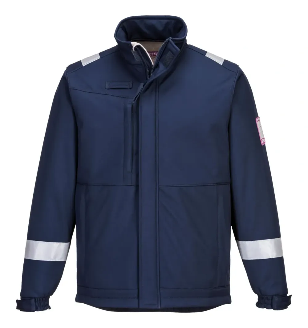 Portwest MV73 Modaflame Softshell jas Marine voorkant