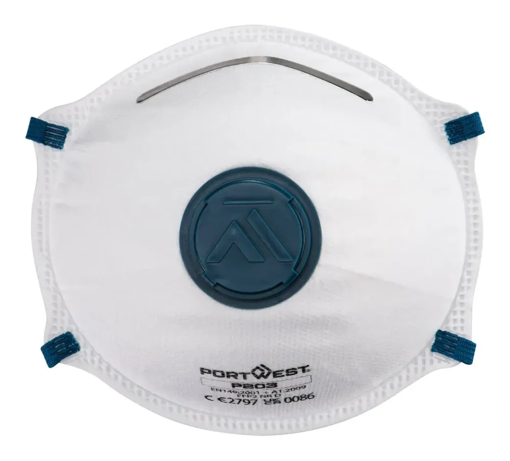 Portwest P203 FFP2 Dolomite Gevouwen Masker Wit voorkant