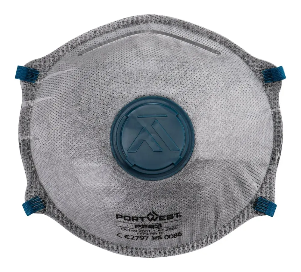Portwest P223 FFP2 Koolstof Gevouwen Dolomite Masker Wit voorkant
