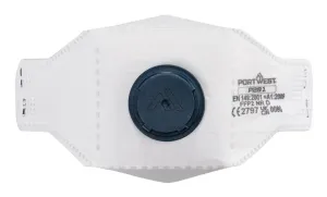 Portwest P291 EAGLE FFP2 gevouwen Dolomite masker met filter (PK10) Wit voorkant
