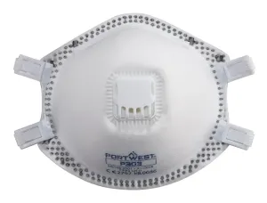 Portwest P303 FFP3 Dolomite Masker met ventiel (PK10) Wit voorkant