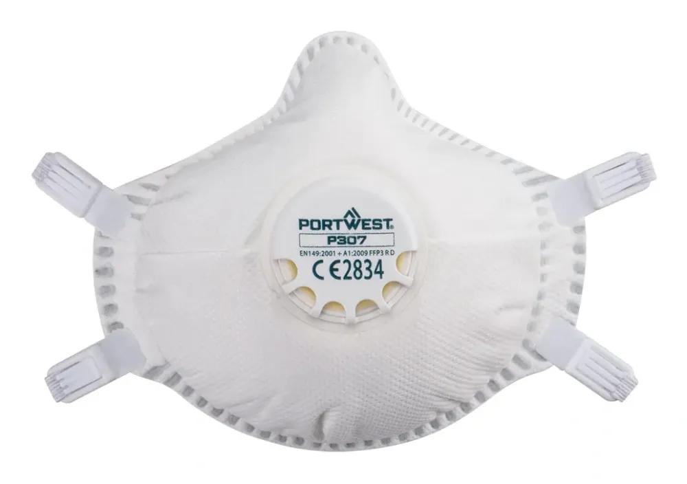 Portwest P307 FFP3 Ultimate herbruikbaar masker met ventiel (Pk5) Wit voorkant