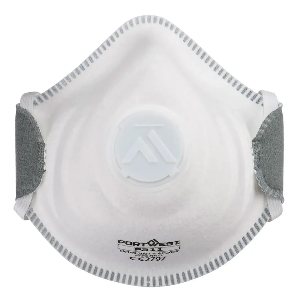 Portwest P311 FFP3 Koolstof Masker met Ventiel (pk10) Wit voorkant