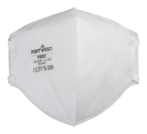 Portwest P350 FFP2 Dolomiet Fold Flat filtrerend ademlucht masker Wit voorkant