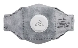 Portwest P392 EAGLE FFP3 Koolstof gevouwen plat masker (Pk10) Wit voorkant