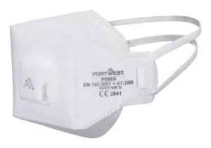 Portwest P393 EAGLE PRO FFP3 Dolomite Gevouwen Masker (pk 10) Wit voorkant