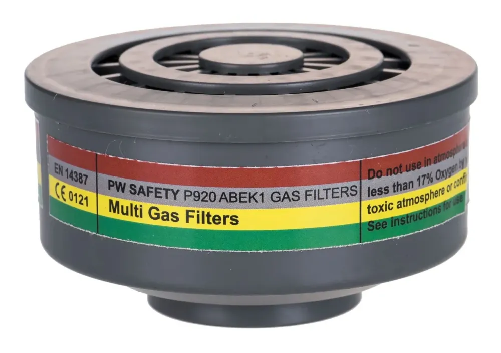 Portwest P920 ABEK1 Gas Filter Speciale Schroefdraadbevestiging Grijs voorkant