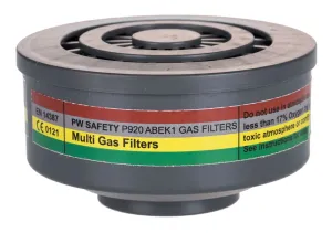 Portwest P920 ABEK1 Gas Filter Speciale Schroefdraadbevestiging Grijs voorkant