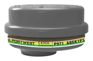 Portwest P971 ABEK1P3 Combinatiefilter met Bayonetbevestiging (pk4) Bruin voorkant