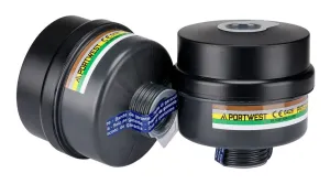 Portwest P976 ABEK2P3 Combinatie Filter met Universele Schroefdraadsluiting (pk4) Zwart voorkant