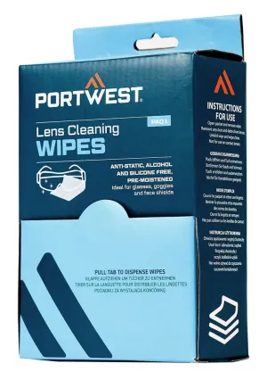 Portwest PA01 Brillen Schoonmaakdoekjes Wit voorkant