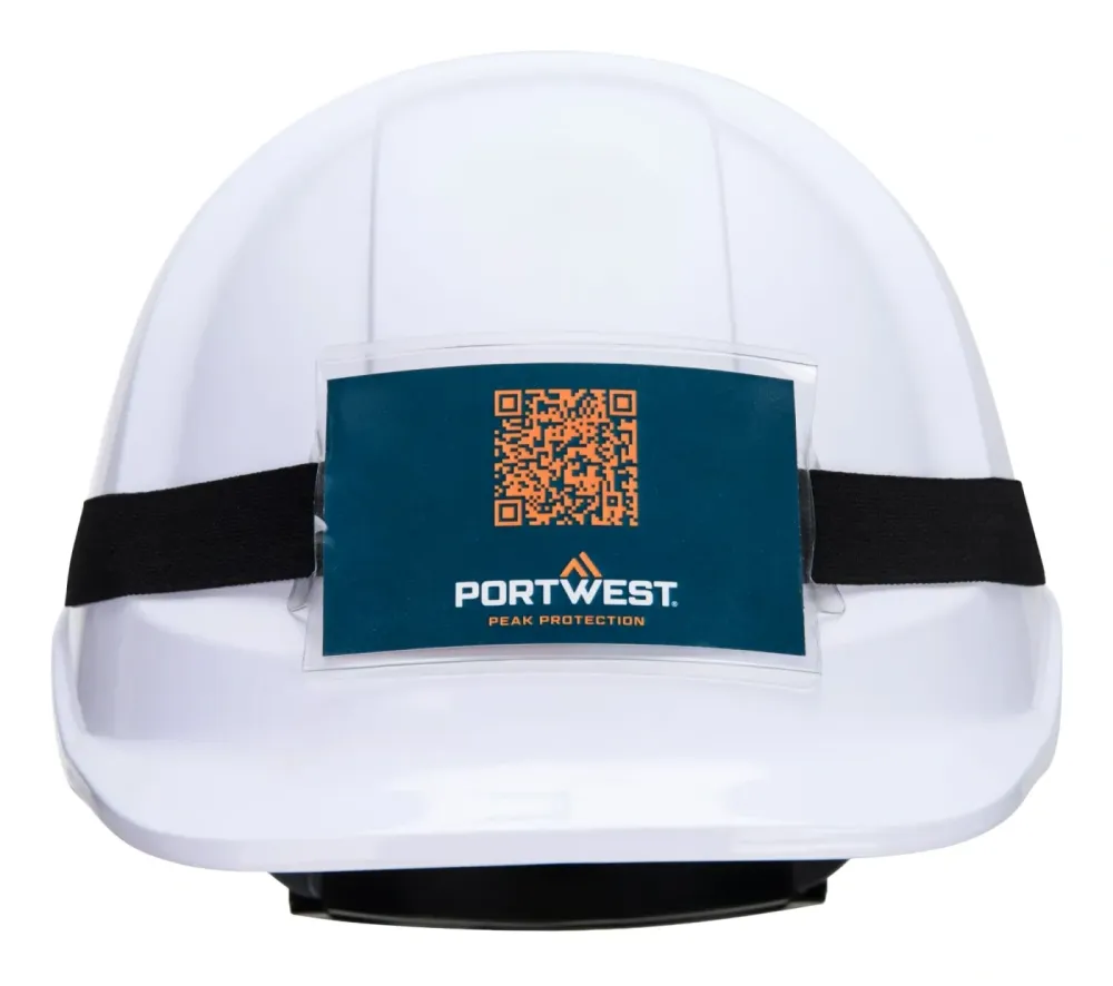 Portwest PA40 Universele Helm Badge Houder Zwart voorkant
