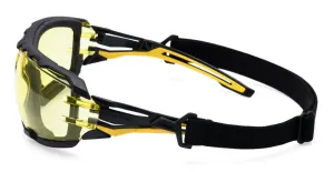 Portwest PR02 Antraciete Wraparound Plus Veiligheidsbril Amber voorkant