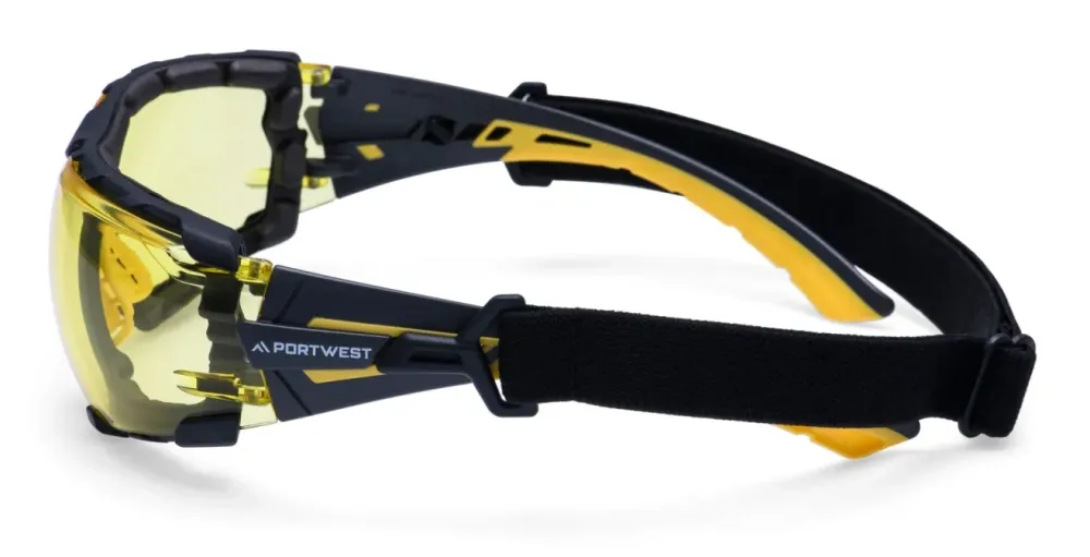 Portwest PS28 Tech Look Lite KN Veiligheidsbril Amber voorkant