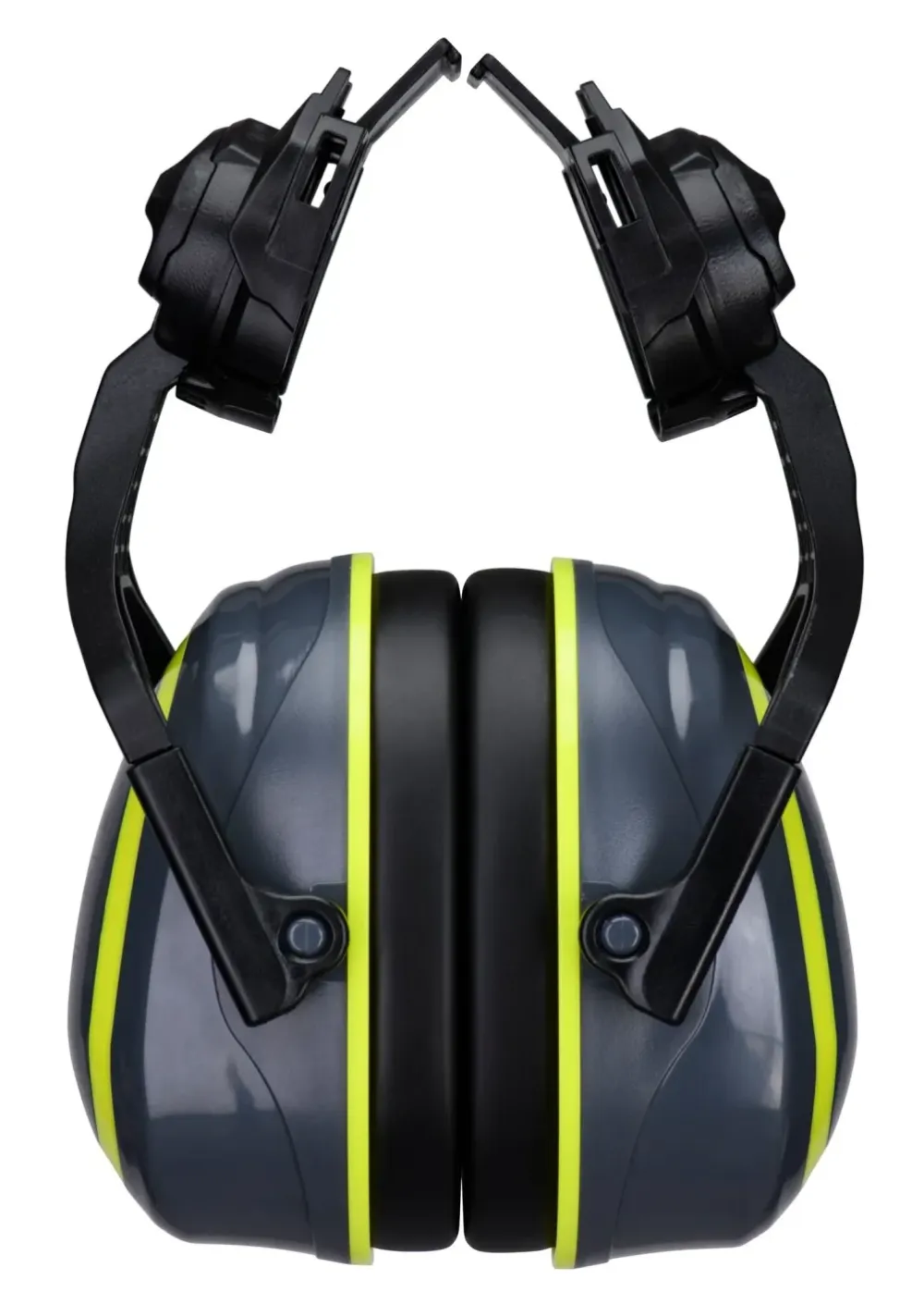 Portwest PW04 HV Extreme oorbeschermers Laag Clip-On Metaalvrij Grijs/ Geel voorkant