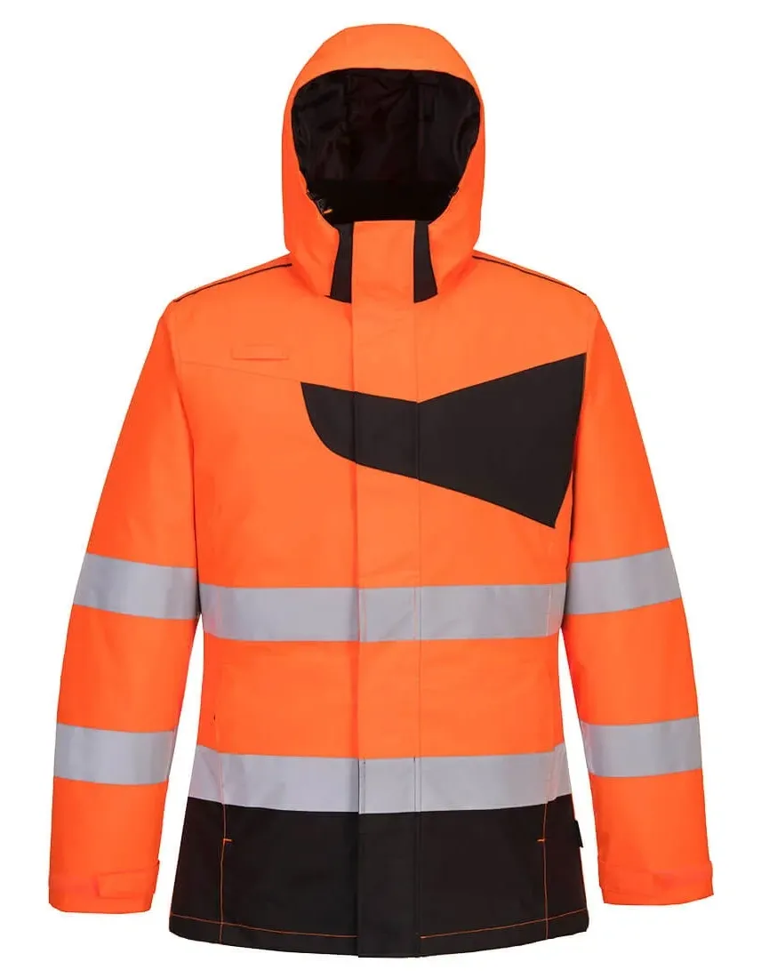 Portwest PW261 PW2 Hi-Vis winterjack Oranje/zwart voorkant
