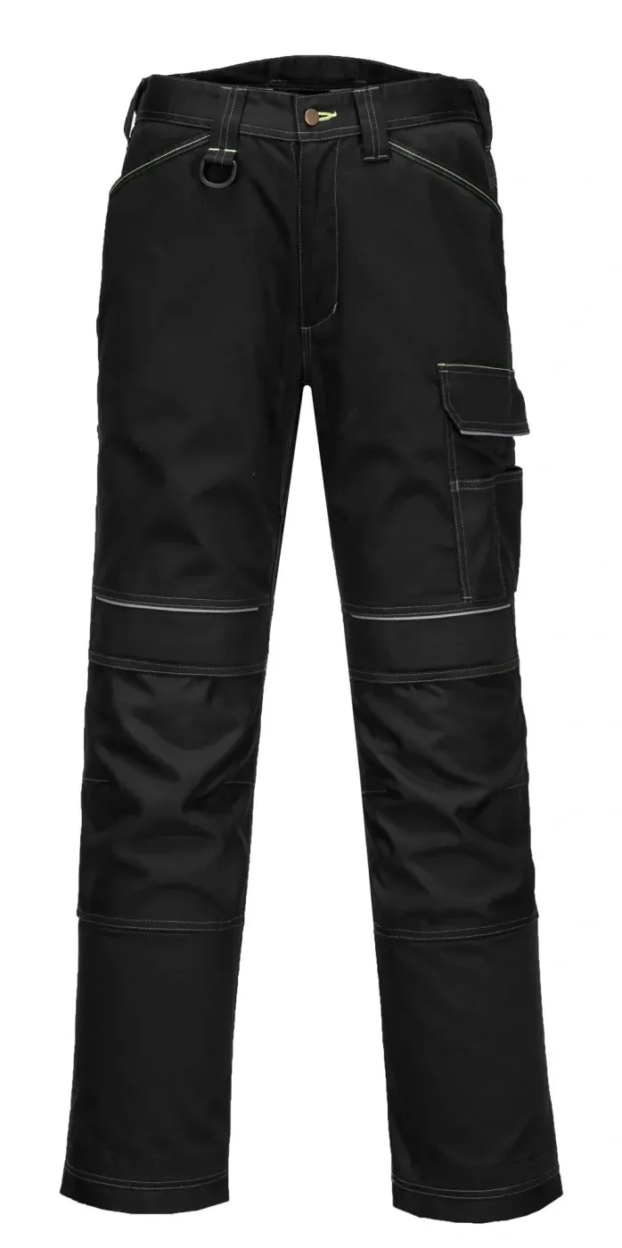 Portwest PW304 PW3 lichtgewicht Stretch Broek Zwart voorkant