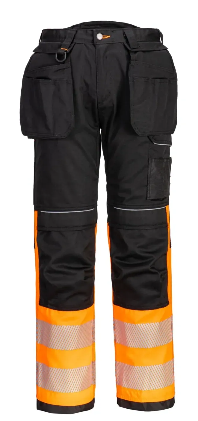 Portwest PW307 PW3 HiVis Holsterbroek Klasse 1 Oranje/zwart voorkant